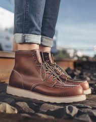 Middle-Cut Retro Tooling Motorcycle Men's Work Boot
