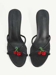 Shiny Rhinestone Beaded Open-Toe Sandals