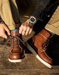 Retro British Denim High-Top Leather Martin Men's Boot