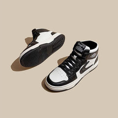 Panda Leather Hip-Hop All-Match High-Top Women's Shoes
