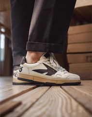 Cracked Versatile Retro Low-Cut Genuine Leather Men's Casual Shoes