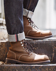 American 8111 Leather Paratrooper Motorcycle Martin Men's Boot