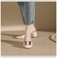 Delilah Slingback Heels with Chain