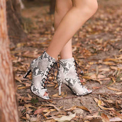 Wild Charm Leopard Print Lace-Up Heel Booties - Fierce Fashion for the Bold