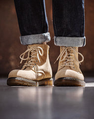 Retro British Casual Motorcycle Martin Leather Men's Boot