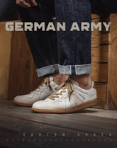 German Army Retro Cracked Moral White Versatile Men's Casual Shoes