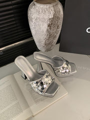 Sequin Versatile Chunky Heel Shoes