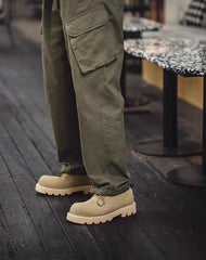 Mickey Derby Round Toe Work Leather Anti-Velvet Men's Dress Shoes