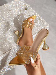 Shiny Rhinestone High Heel Sandals