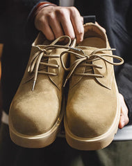 Mickey Derby Leather Round Toe Big Toe Men's Dress Shoes