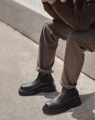 Chelsea British Style Mid-top Casual Leather Short Martin Men's Boot