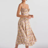 Strappy Sleeveless Over Knee Printing Bodycon Dress