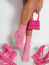 Knit Stiletto Heel Sock Ankle Boots