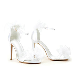 Bow Ankle Strap Heeled Sandals