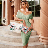 Off Shoulder Short Sleeve Elegant Bandage Dress