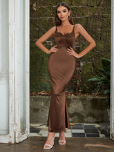 Strappy Sleeveless Fishtail Maxi Bodycon Dress