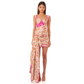 Square Collar Sleeveless Mini Frill Bodycon Dress