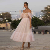 Off Shoulder Short Sleeve Backless Midi Bodycon Dress