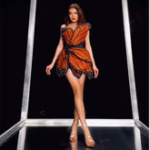 Strapless Sleeveless Pearl Mini Bodycon Dress