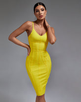 Strappy Stripe Backless Bandage Dress