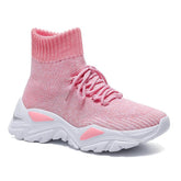 Front Lace-up Fly Knit Sneakers