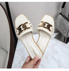 Buckle Decor Flat Sandals