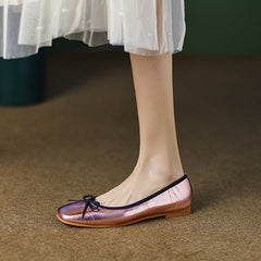 Fawn Square Toe Ballet Flats Pink