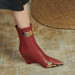 Felix Pointed Toe Burgundy Ankle Boots