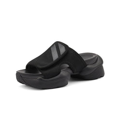 Delta Black Platform Slippers Sandals