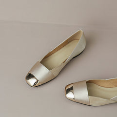 Flynn Cap Toe Nude Flats