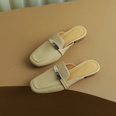 Erin Nude Loafer Mules