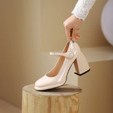 Claire Chunky Heel Mary Janes Pumps