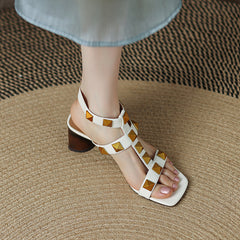 Danika Rivet Handmade Chunky Heel Sandals