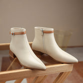 Colette Pointy Toe Genuine Leather Ankle Boots