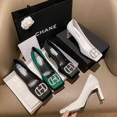 Giada White Rhinestone Heels