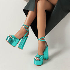 Gracy Green Sandals Heels