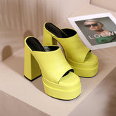 Eliana Platform High Block Heel Mules