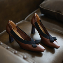 Giana Brown Leather Heels