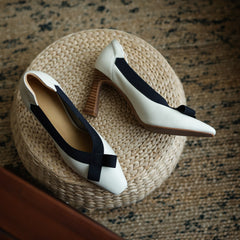 Giana white bow heels