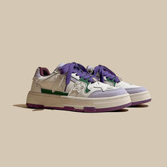 American Retro Foggy Purple Star Low-Top Sports Women's Shoes