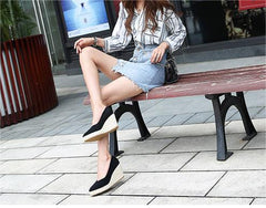 Casual Elegant Pu Slip On Wedge Heel Loafers