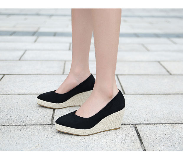 Casual Elegant Pu Slip On Wedge Heel Loafers