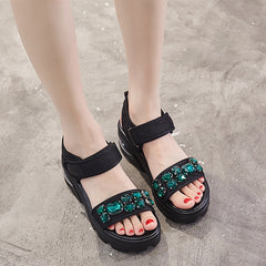 Cute Beans Velcro Side Closure Sandals