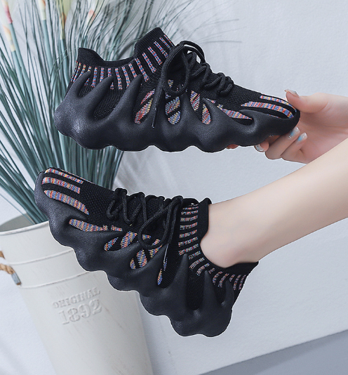 Lace-up Knit Breathable Sneakers