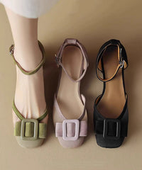 Light Purple Elegant Splicing Hollow Out Chunky Heel Sandals