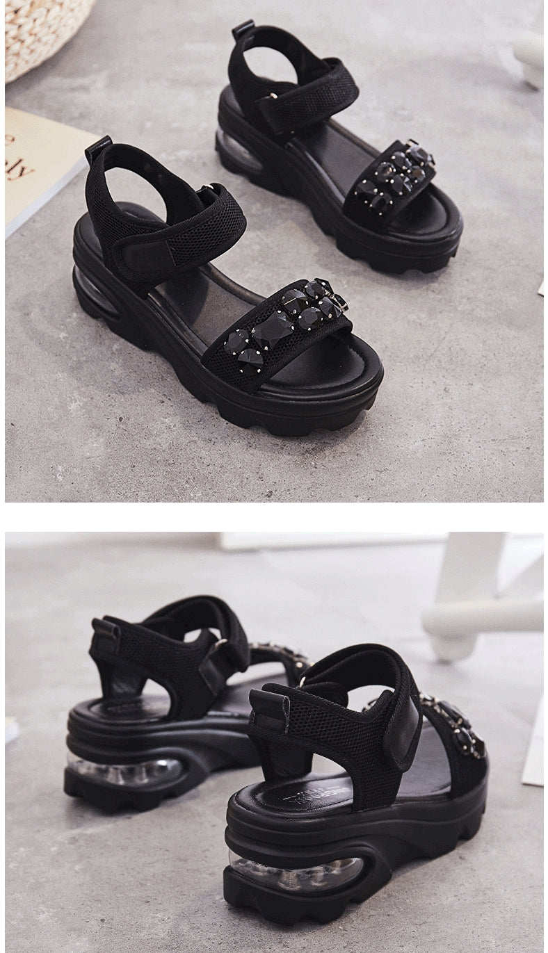 Cute Beans Velcro Side Closure Sandals