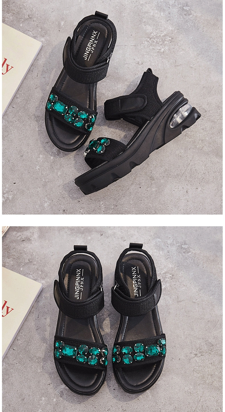 Cute Beans Velcro Side Closure Sandals