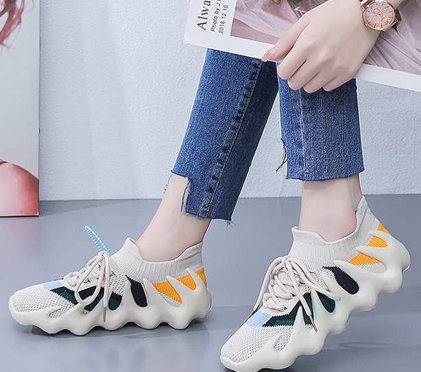 Lace-up Knit Breathable Sneakers