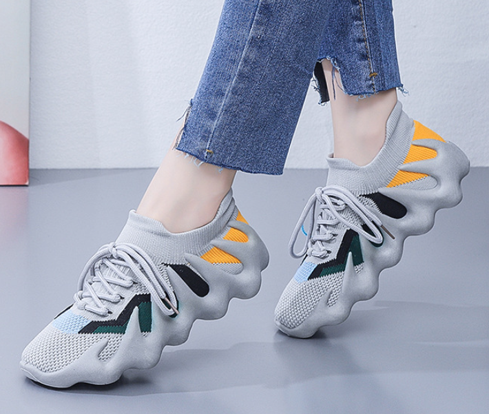 Lace-up Knit Breathable Sneakers