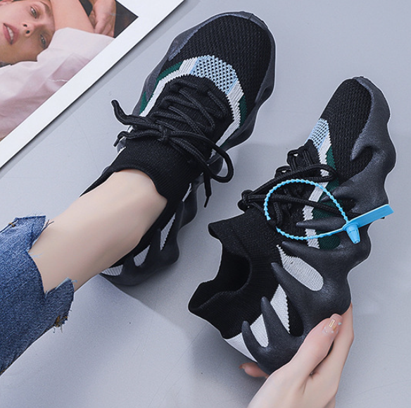 Lace-up Knit Breathable Sneakers